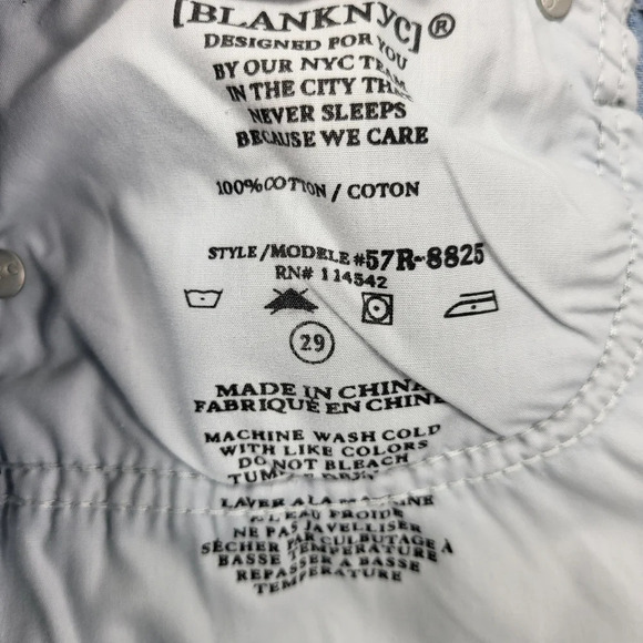 Blank NYC The Fulton Roll Up Short Light Wash Raw Hem Shorts Sz 29 - Picture 13 of 14